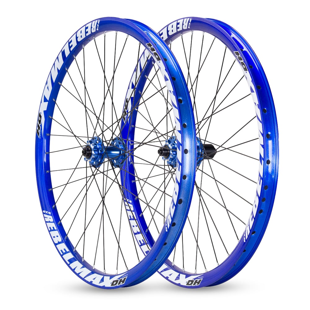 Par de roda 26 freio a disco gta rebelmax azul com cubo freeride azul barulhento