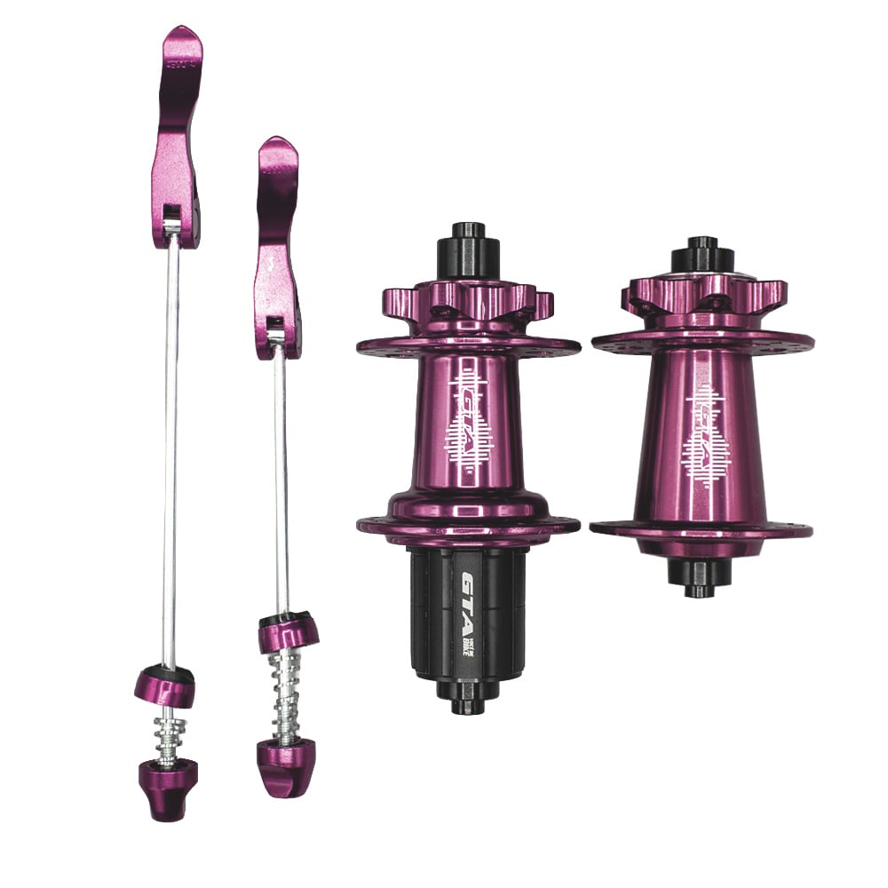Cubo barulhento aluminio par com rolamento rosa para cassetes de 8 a 12 velocidades com blocagem  freehub 6 paws (barulhento)