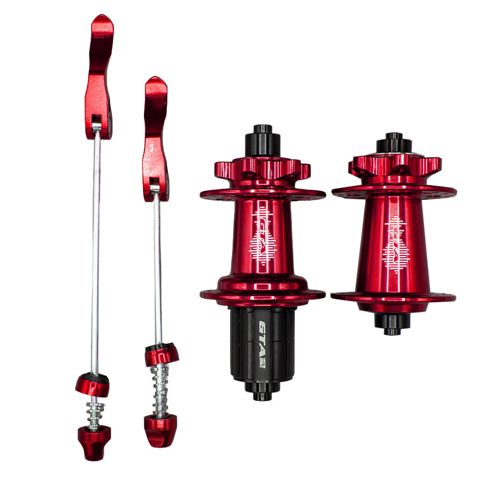 Cubo barulhento aluminio par com rolamento vermelho para cassetes de 8 a 12 velocidades com blocagem  freehub 6 paws (barulhento)
