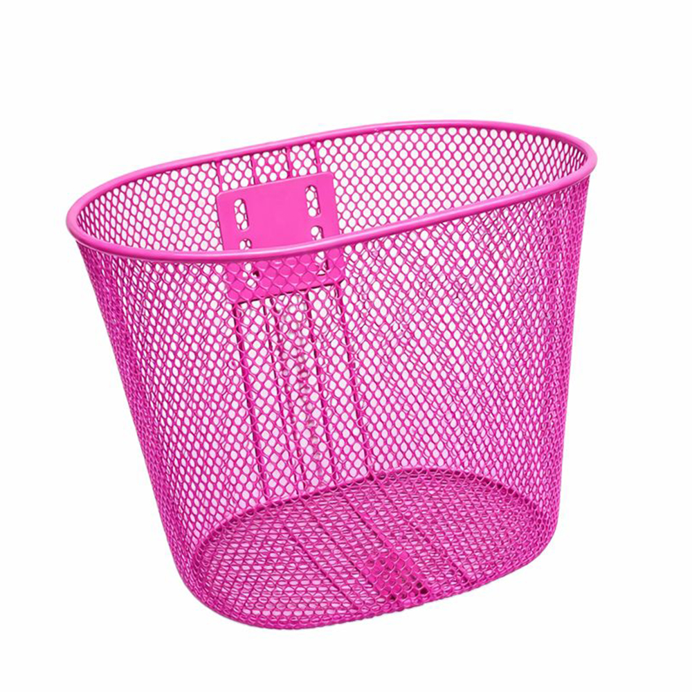 Cestao de aço rosa com haste 32x23x20 4mm para bicicleta aro 24
