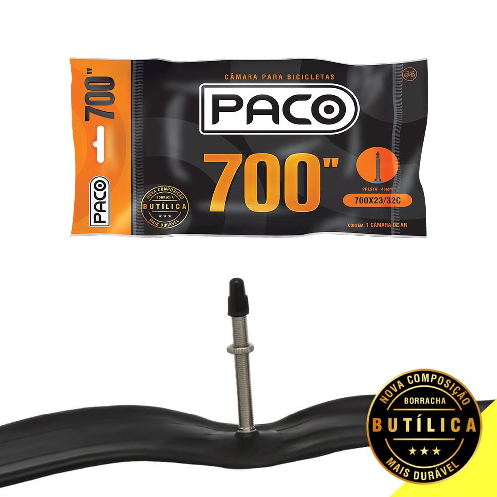 Câmara aro 700x23/32c butilica  presta 48mm