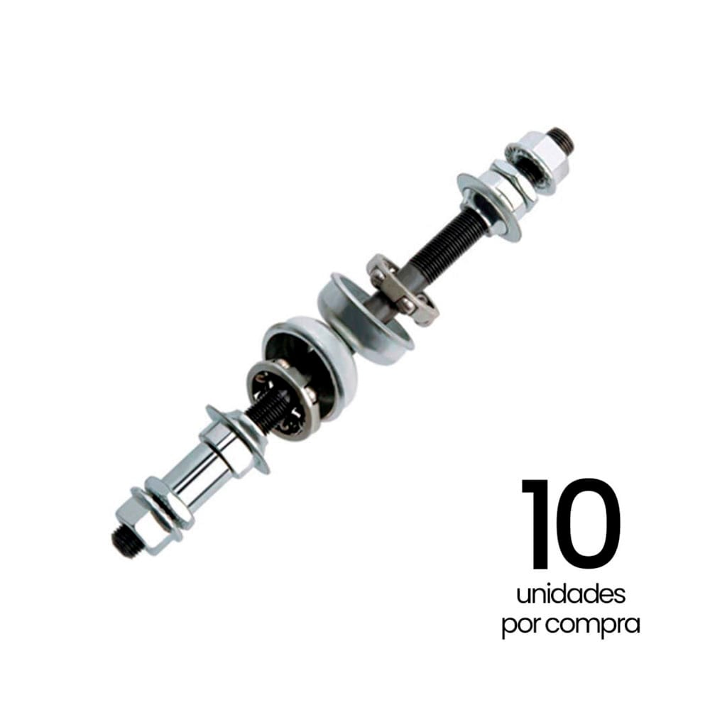 Eixo traseiro 3/8x175 preto guarda po + caixa + colar c/ espaçador