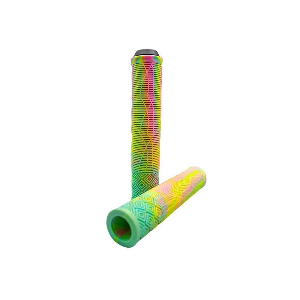 Manopla 165mm freeride rosa/ verde/ amarelo par