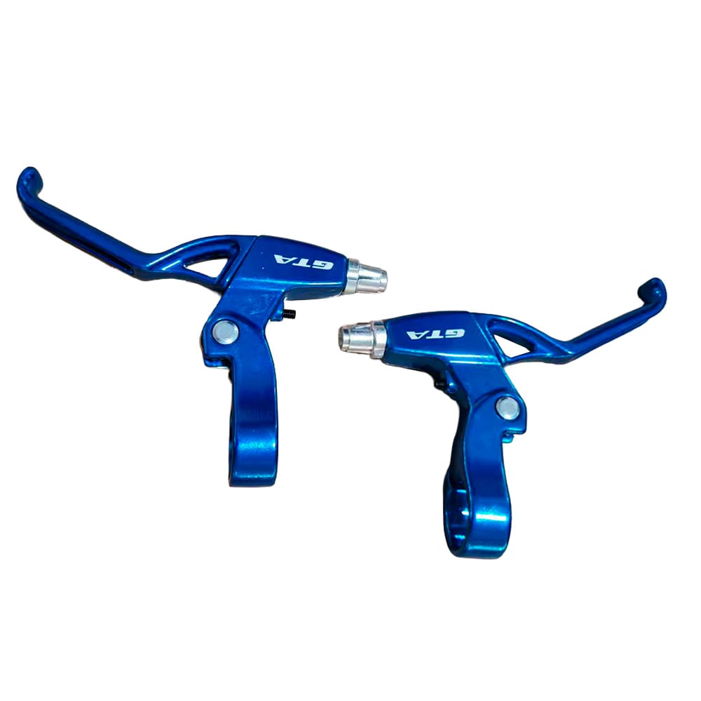 Maçaneta de freio vbrake  alumínio azul metálico 3 dedos com regulagem