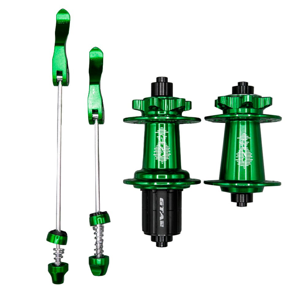 Cubo barulhento aluminio par com rolamento verde para cassetes de 8 a 12 velocidades com blocagem  freehub 6 paws (barulhento)