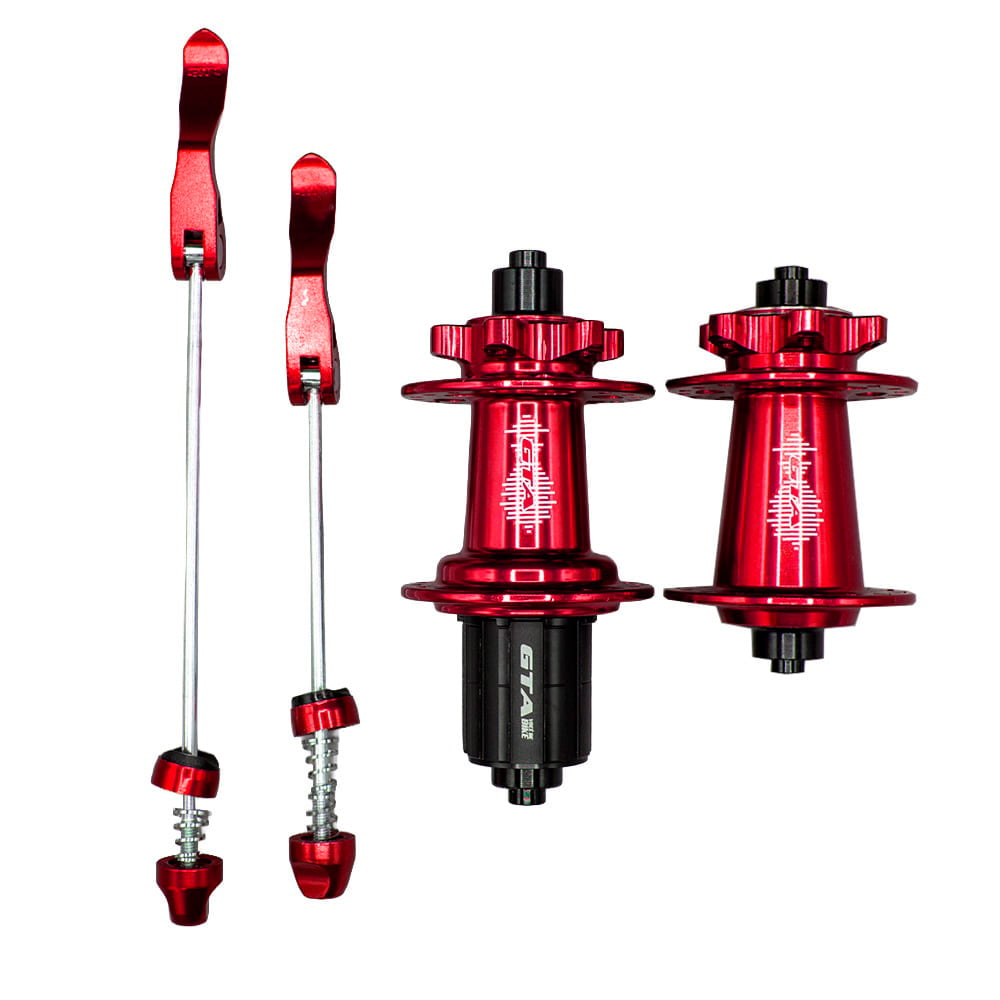 Cubo barulhento aluminio par com rolamento vermelho para cassetes de 8 a 12 velocidades com blocagem  freehub 6 paws (barulhento)