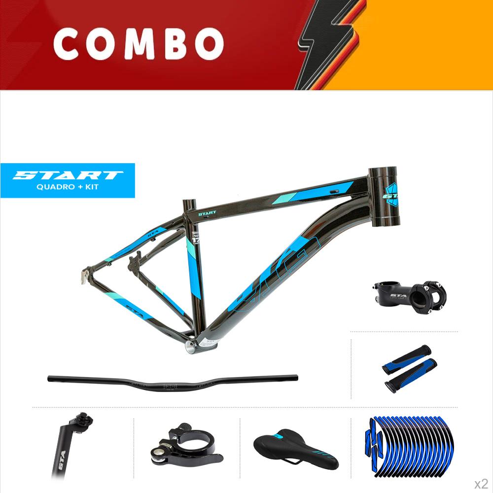  <b>promoção 5%</b>  2 kit quadro 29 start gta tam 19 preto/azul