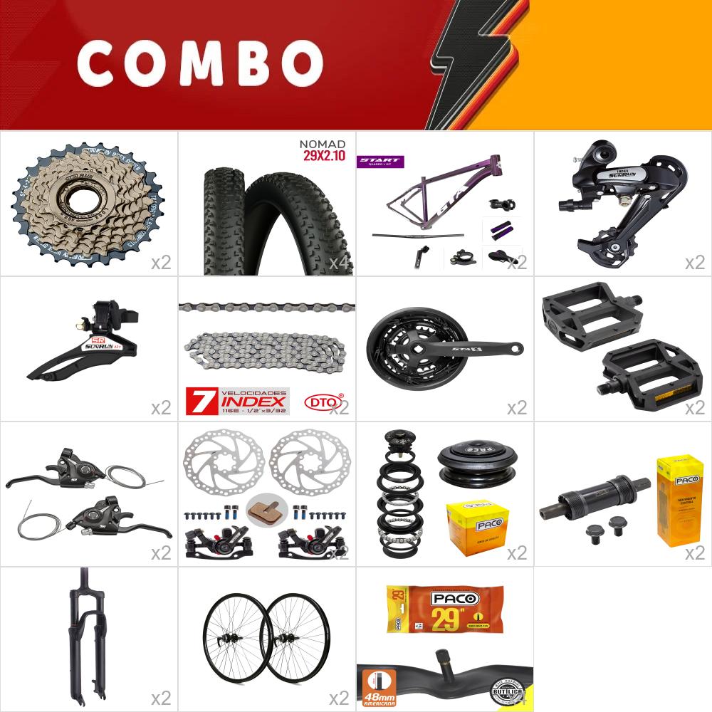         combo 29 2x start tam. 21 roxo - sem cabos e conduites - confira itens
