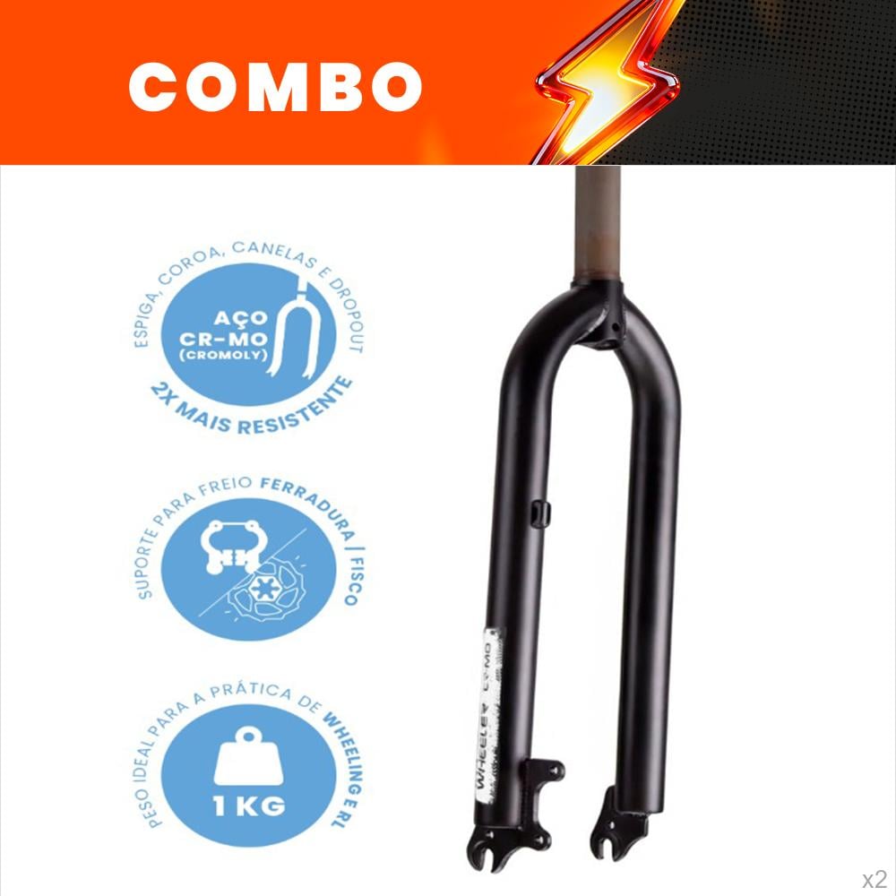                                             promocional 5% - 2x garfo rígido 26 aheadset crmo modelo wheeler
