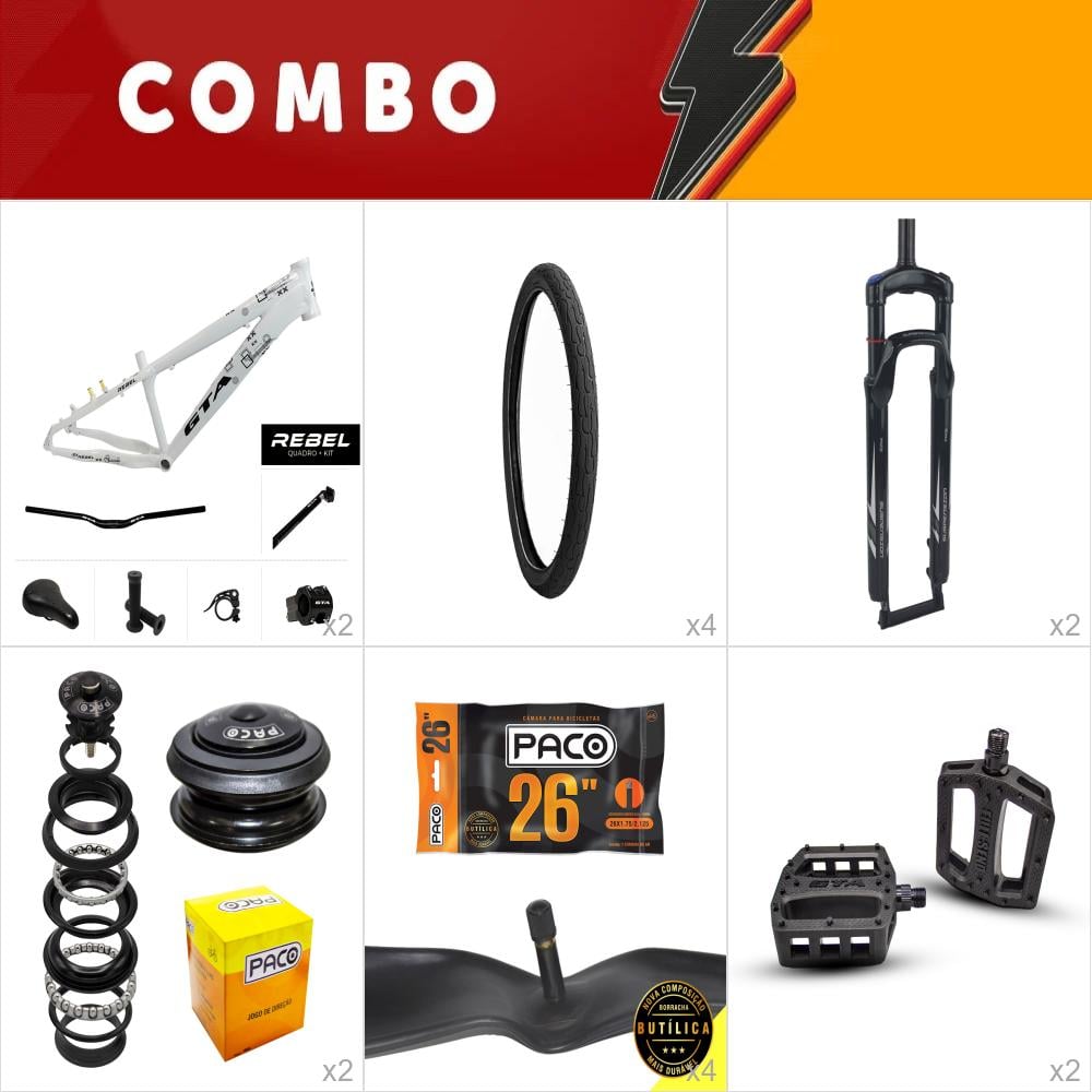                                                                             combo 2x freeride rebel branco - confira itens