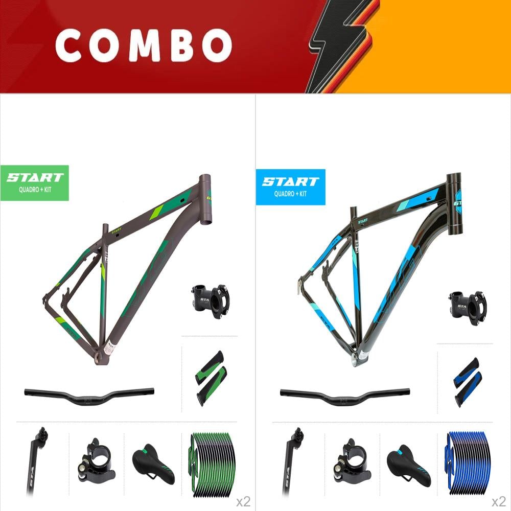                liquidação 10% - 4x quadros gta start tamanho 21 com kit - cores sortidas 05