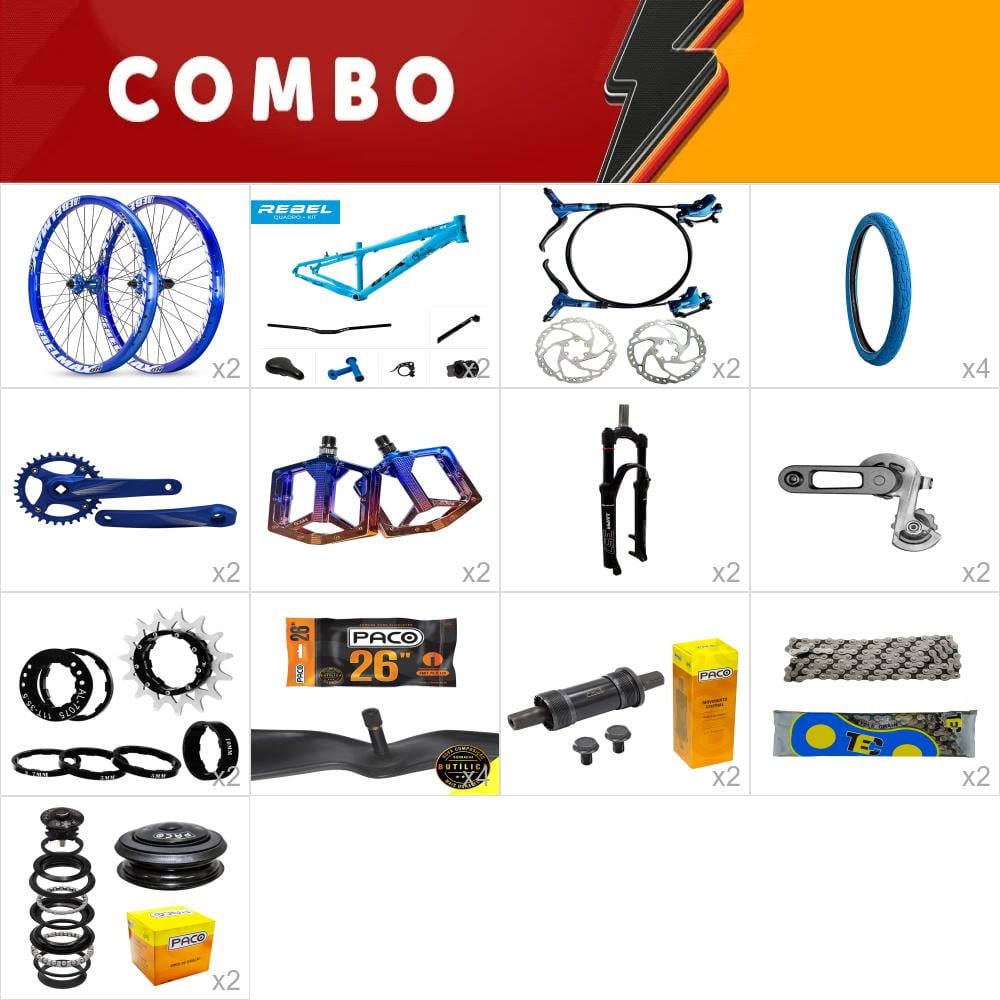            combo para montar 2x rebel azul completa - single speed  - confira itens - confira itens