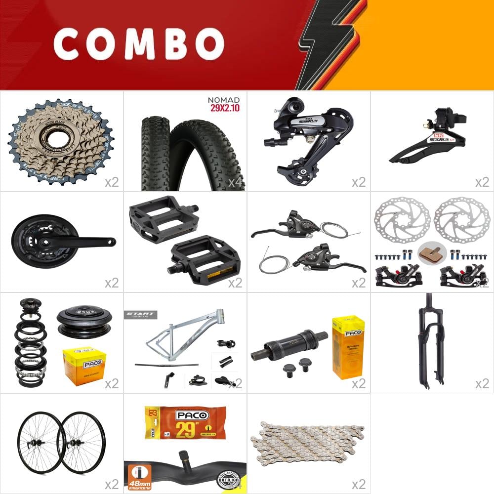           combo para montar 2x gta start 29 cinza 15.5 - 21v sunrun - confira itens 