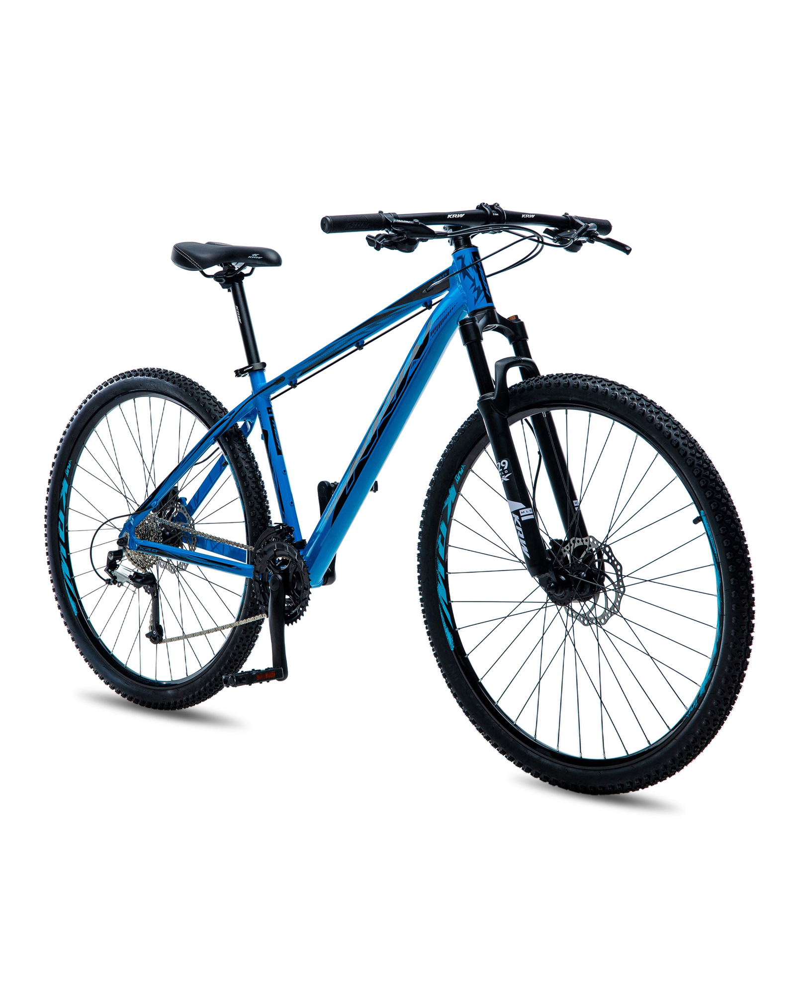 Bicicleta aro 29 krw alumínio 24 velocidades freio à disco w1 azul/preto 15.5