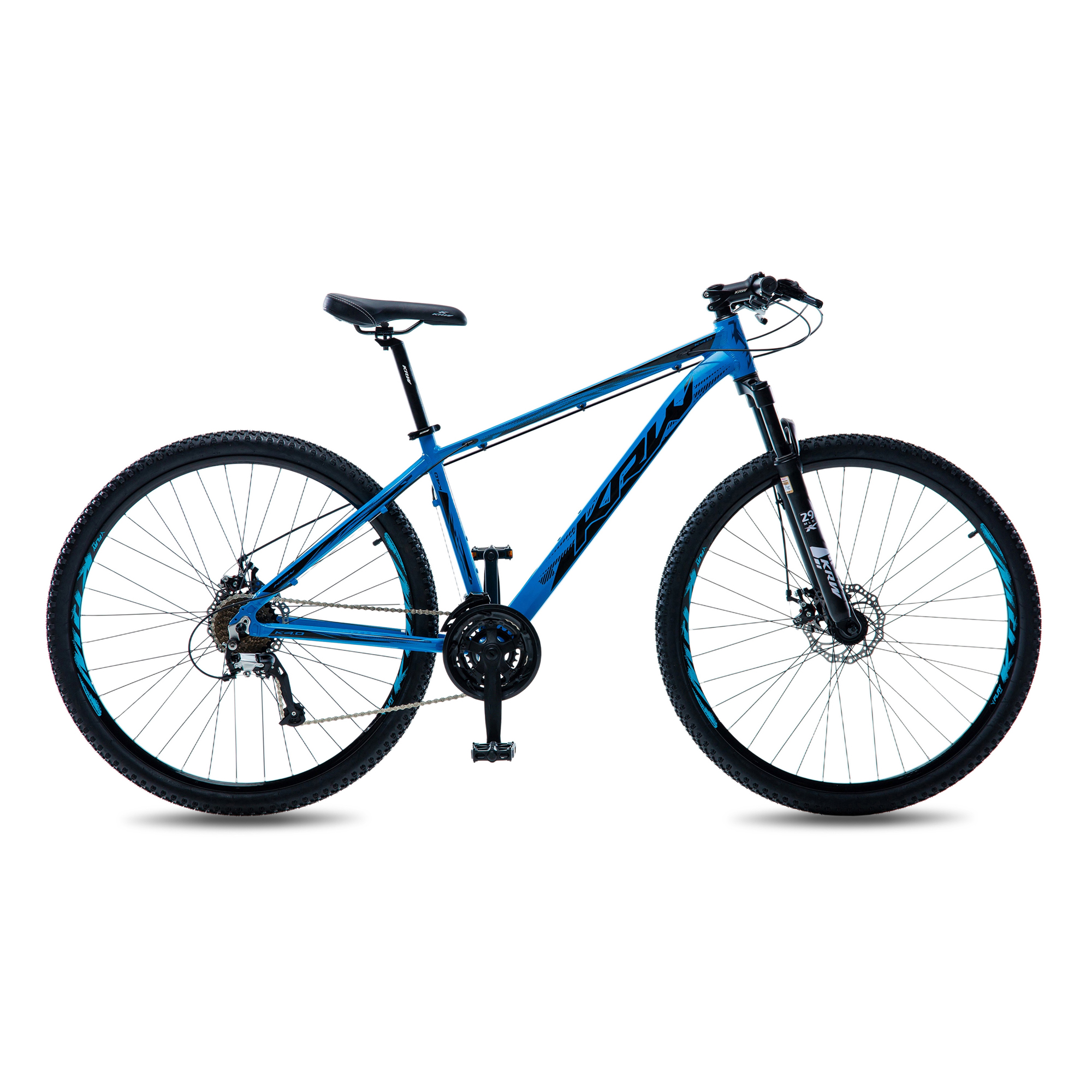 Bicicleta aro 29 krw alumínio 27v freio a disco w5 azul/preto 21
