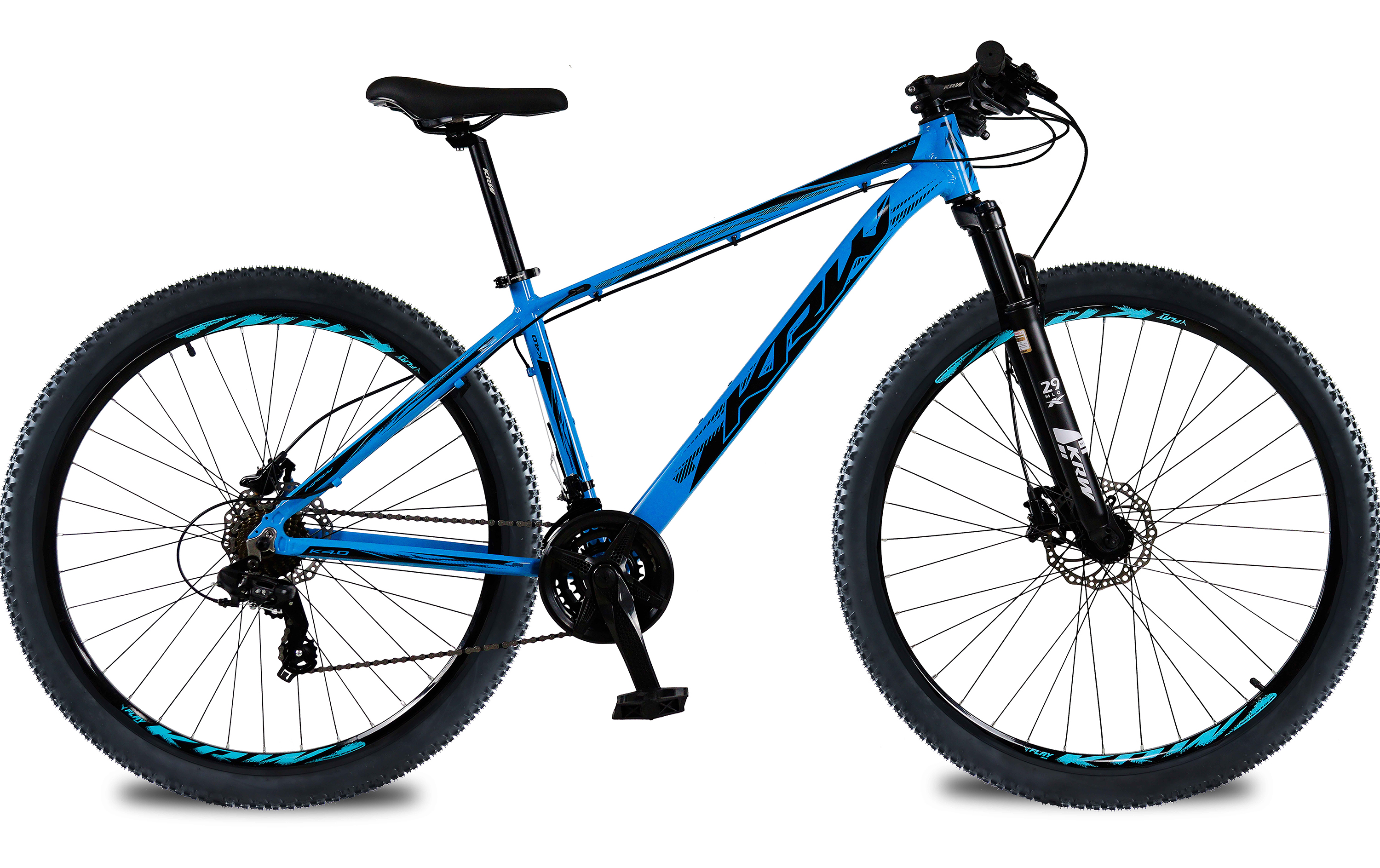 Bicicleta aro 29 krw alumínio shimano tz 24v freio hidráulico w8 azul/preto 17