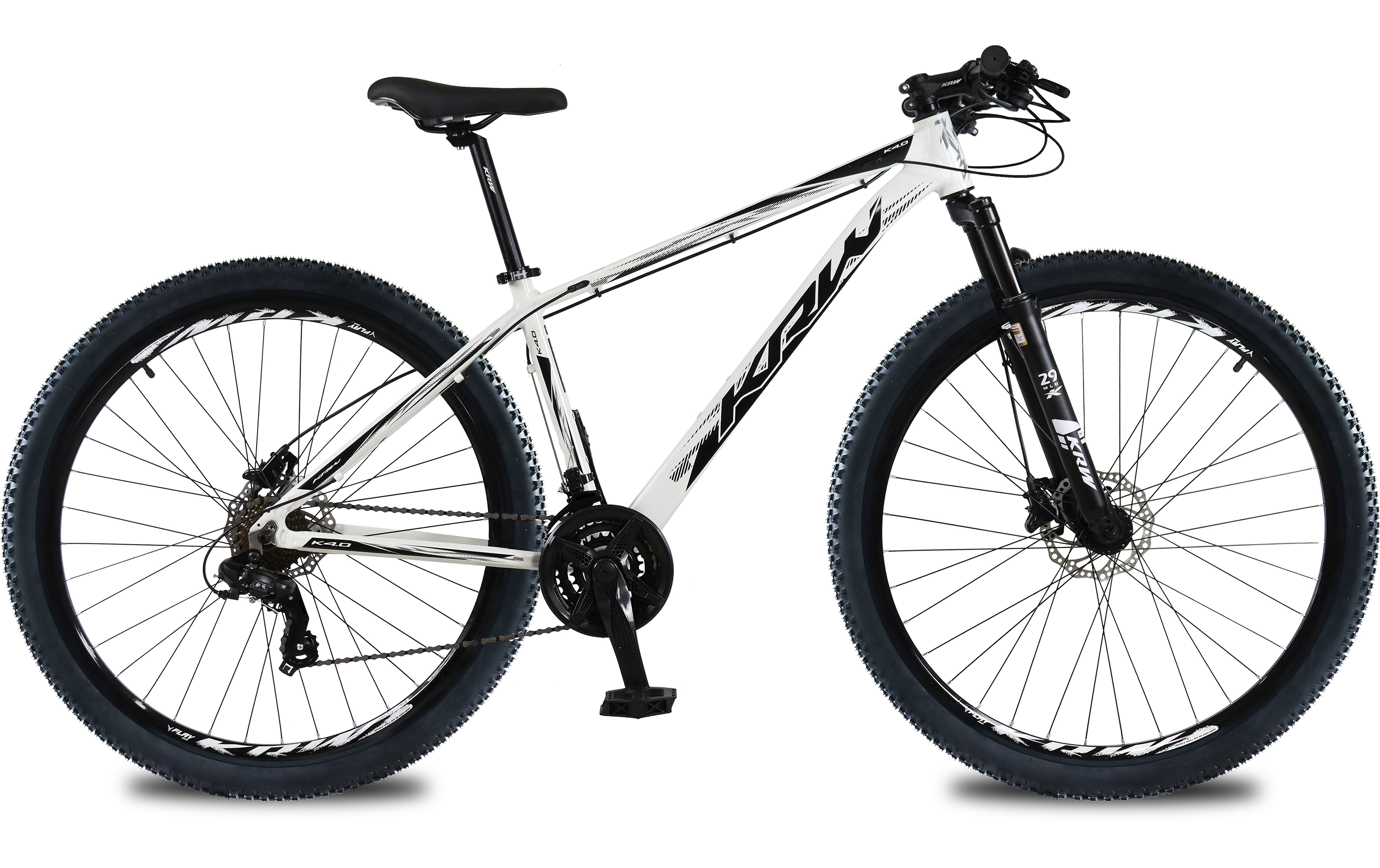 Bicicleta aro 29 krw alumínio shimano tz 24v freio hidráulico w8 branco/preto 17