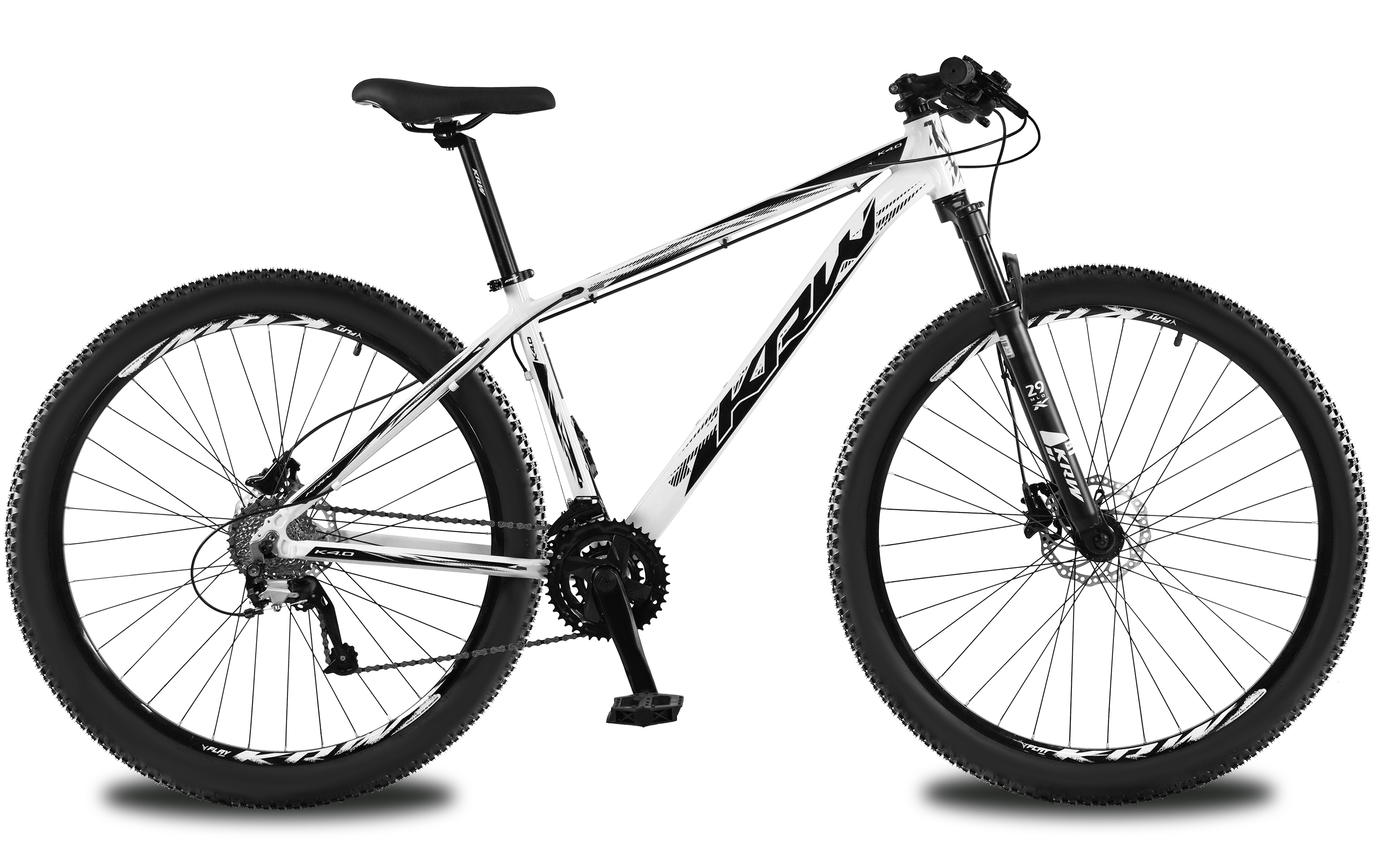 Bicicleta aro 29 krw alumínio 24v freio hidráulico com trava de ombro cassete w3 branco/preto 17