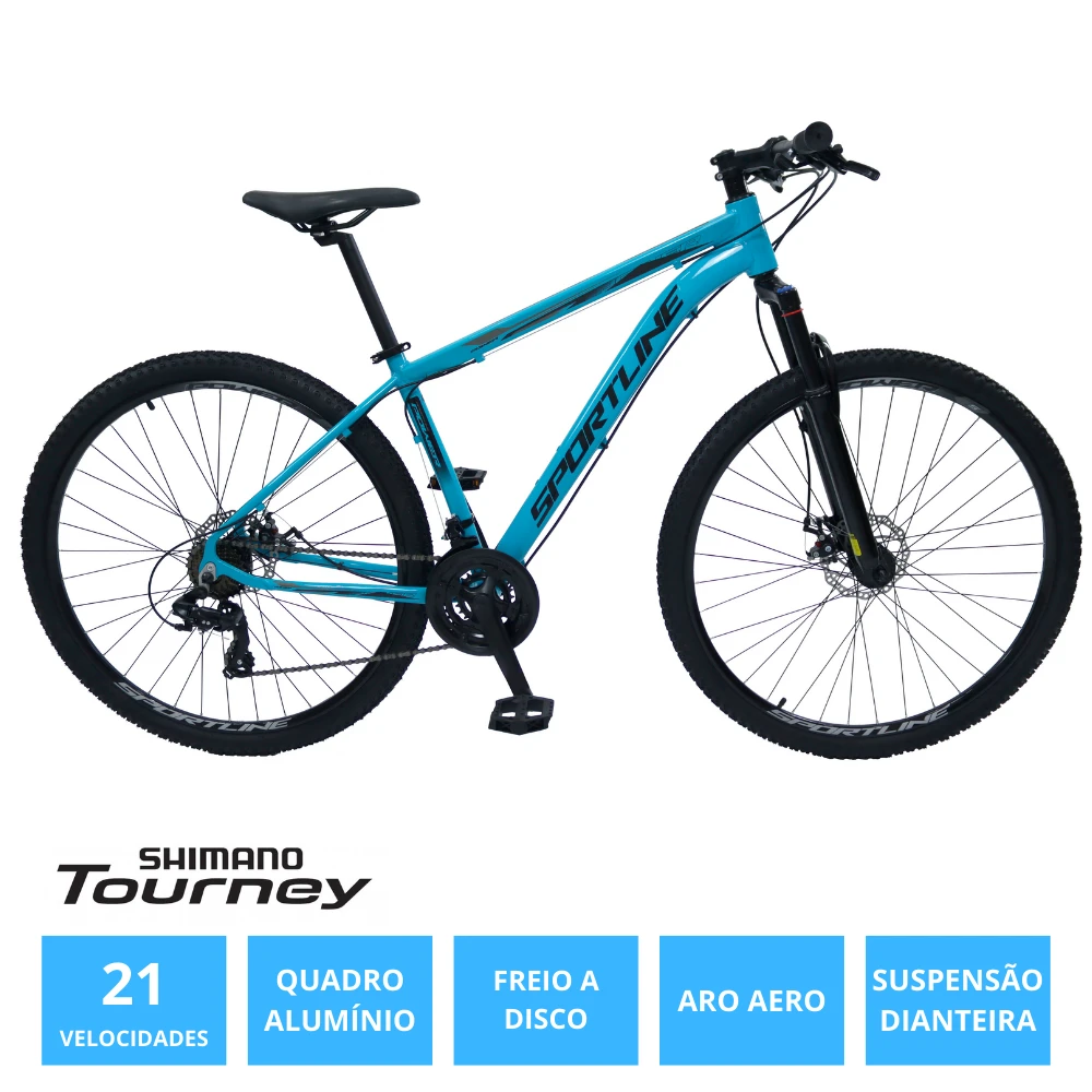 Bicicleta 29 shimano tz 21v freio a disco st1 azul/preto 17