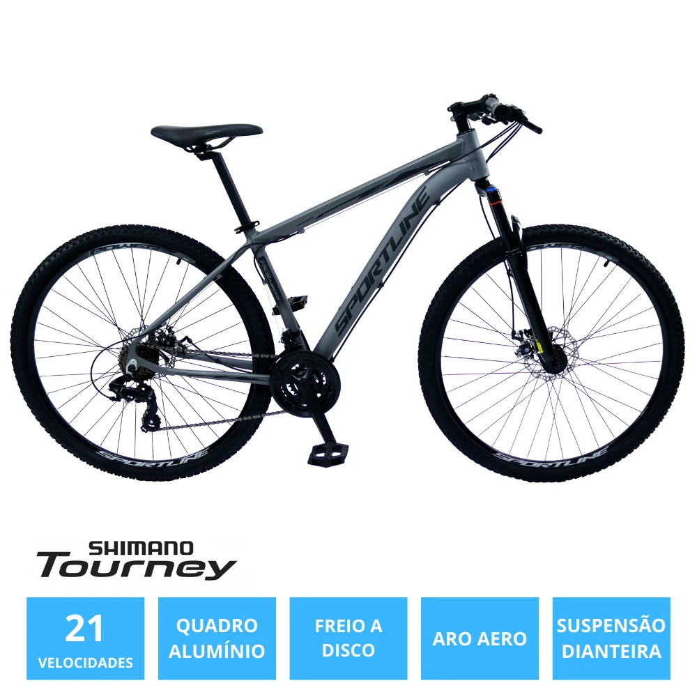 Bicicleta 29 shimano tz 21v freio a disco st1 grafite/preto 19