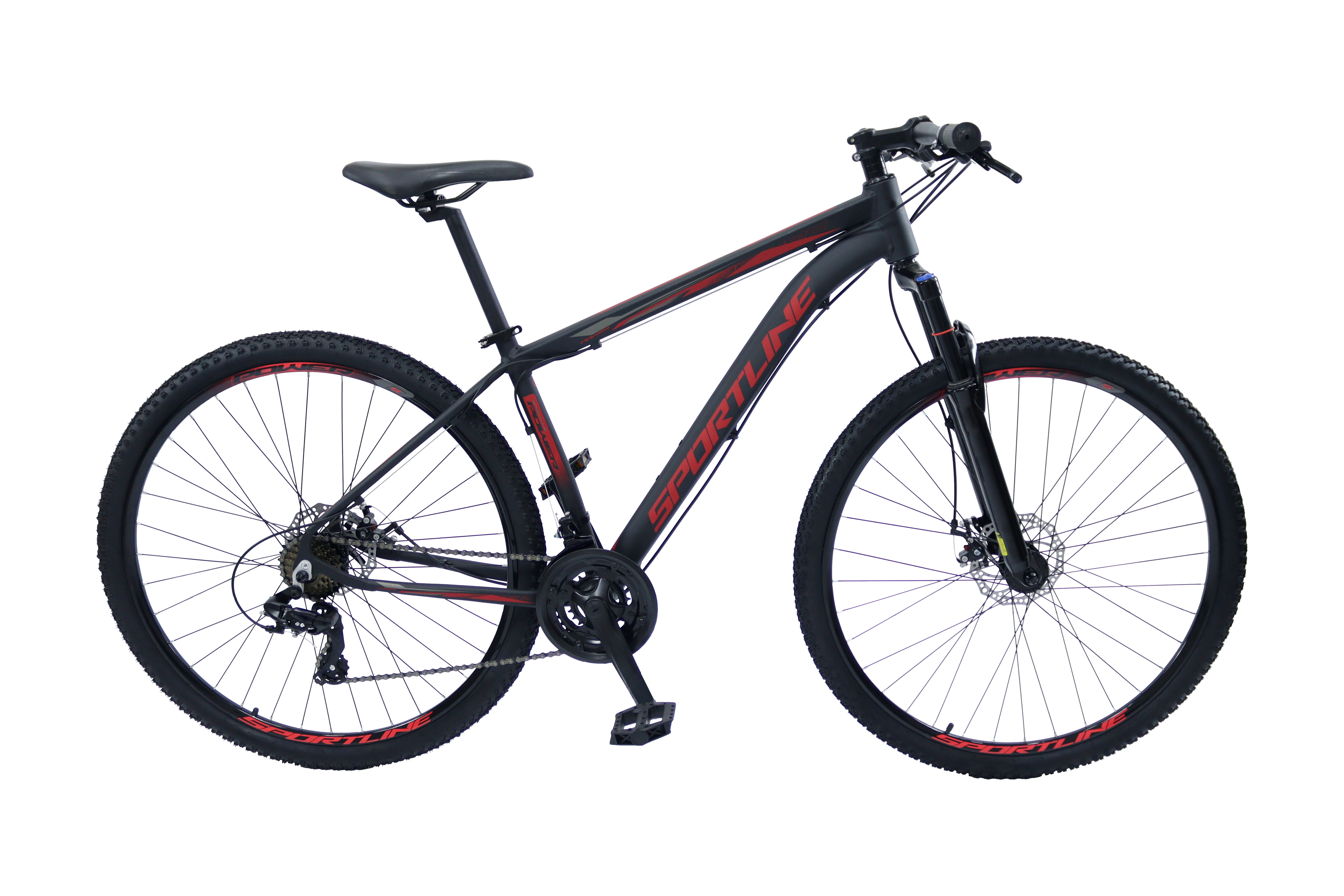 Bicicleta 29 shimano tz 21v freio a disco st1 preto/vermelho 19