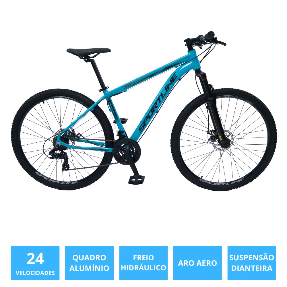 Bicicleta 29 câmbio importado 21v freio a disco st3 azul/preto 17