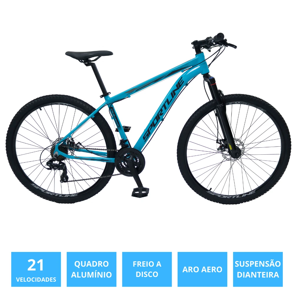 Bicicleta 29 câmbio importado 21v freio disco st3 azul/preto 19