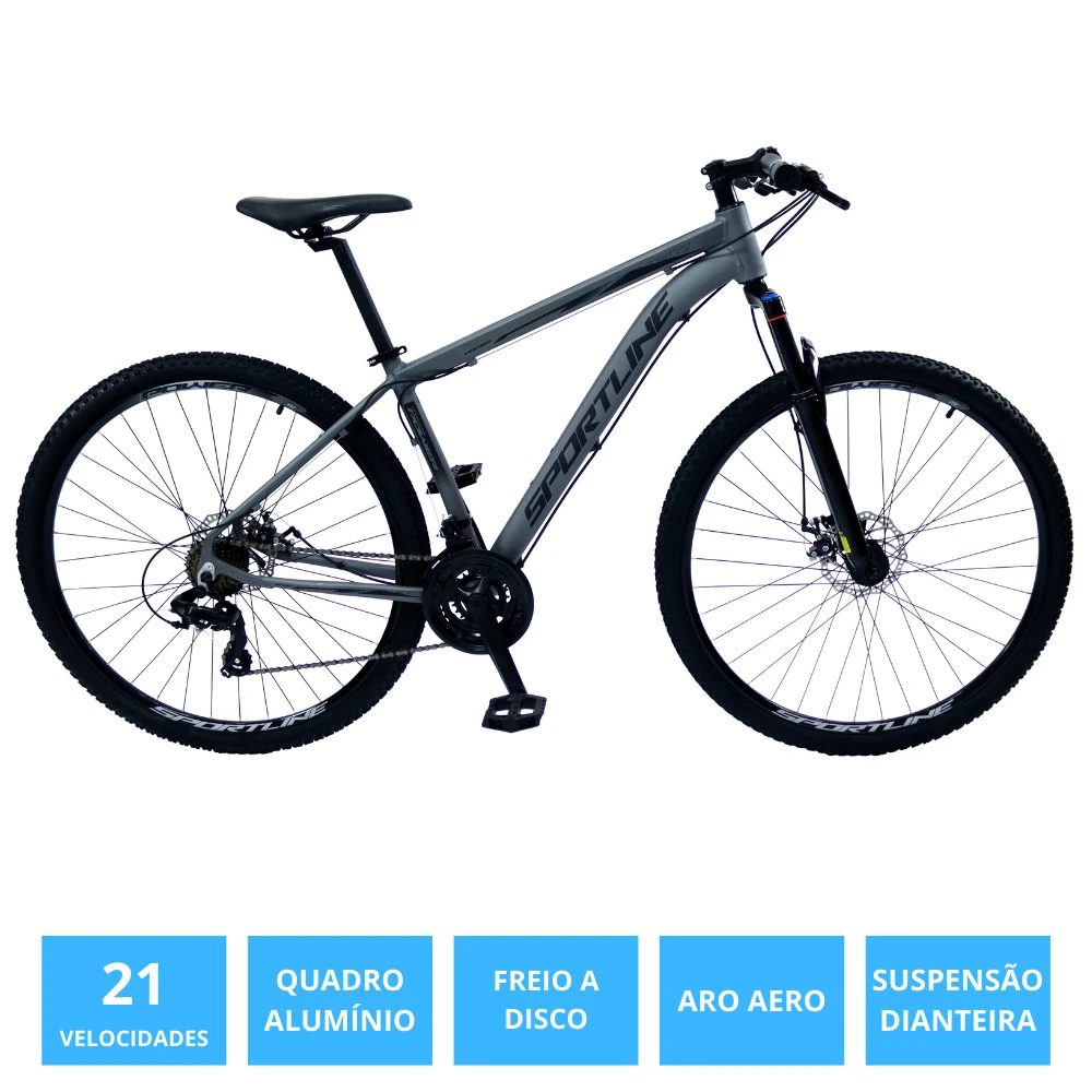 Bicicleta 29 câmbio importado 21v freio disco st3 grafite/preto 19