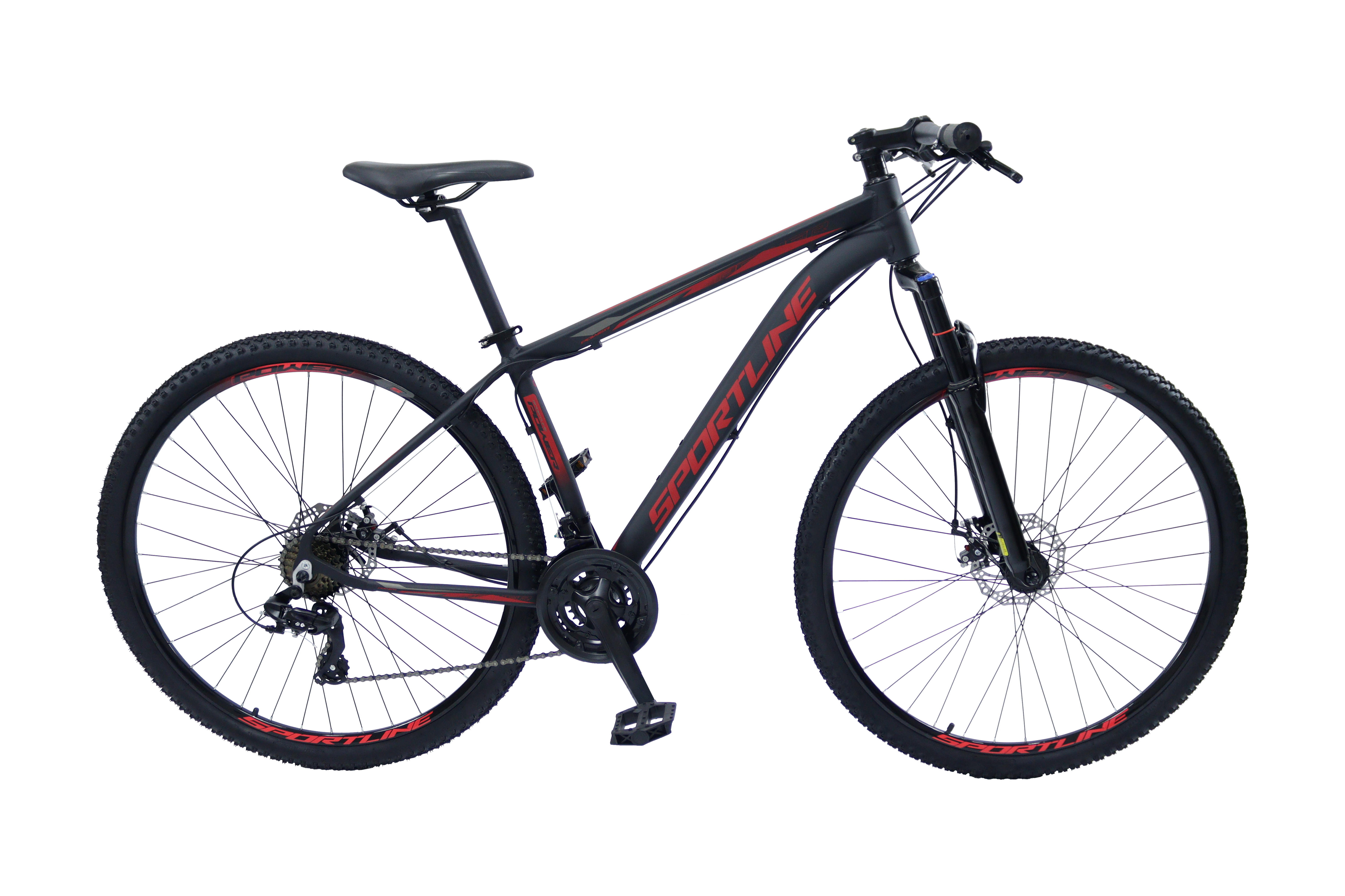 Bicicleta 29 câmbio importado 21v freio disco st3 preto/vermelho 17