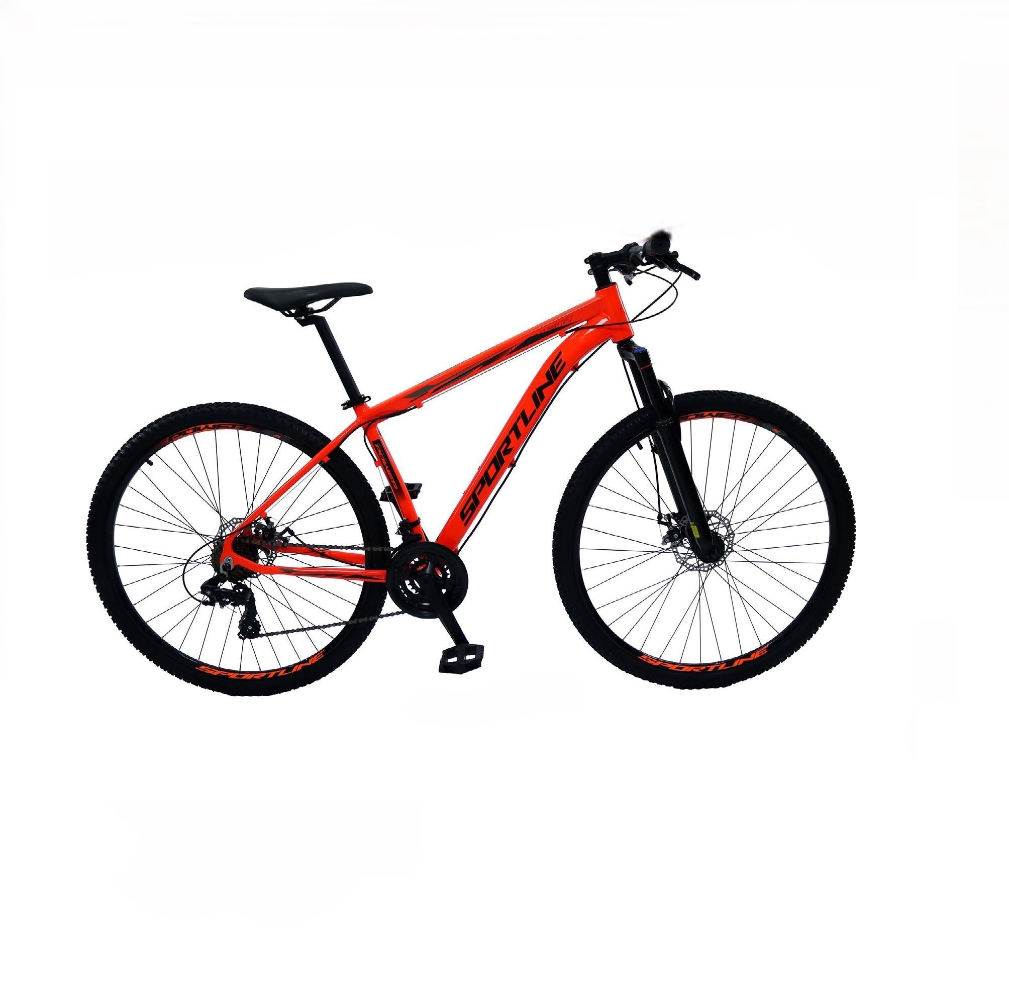 Bicicleta 29 câmbio importado 24v freio hidráulico st4 laranja/preto 19