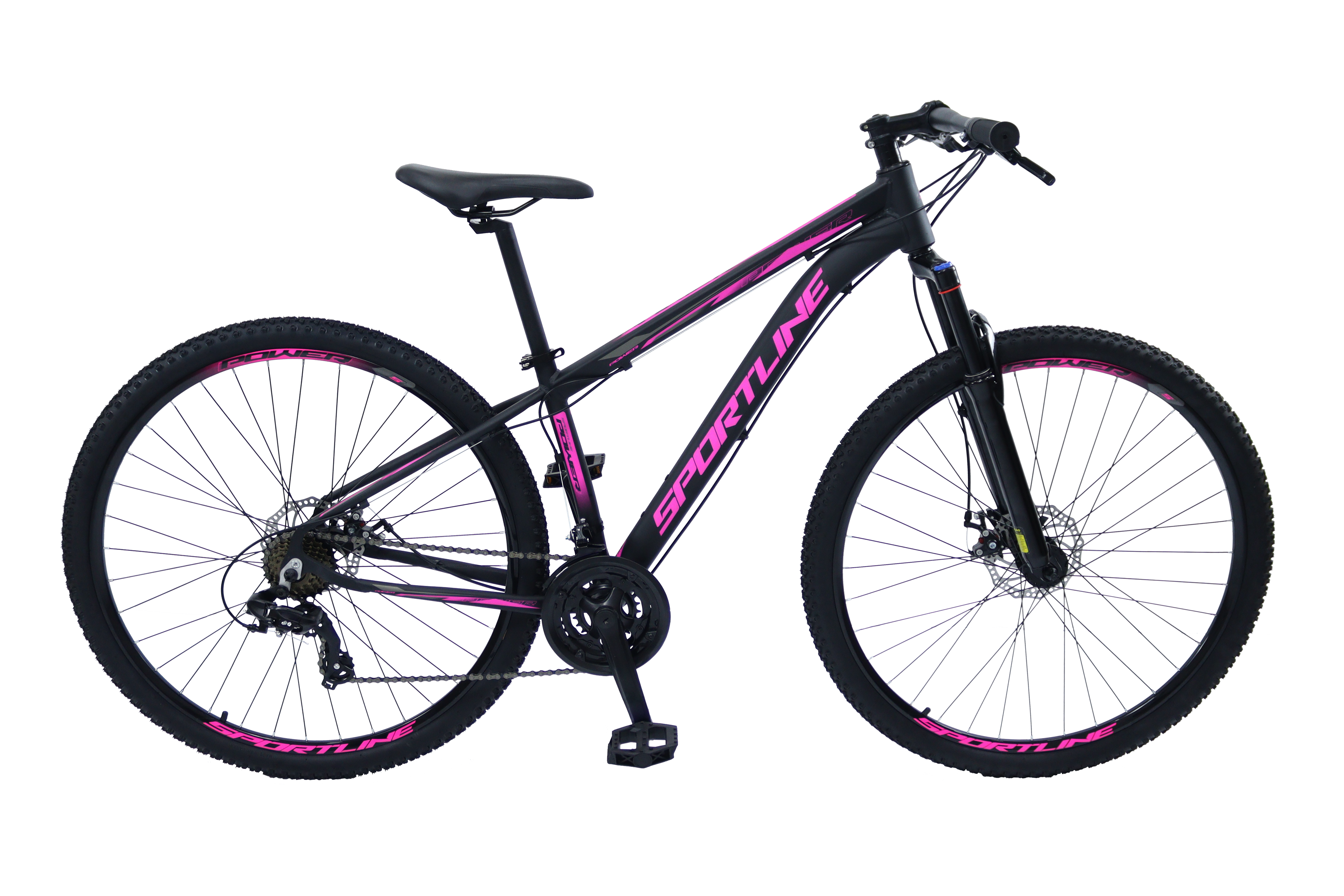 Bicicleta 29 câmbio importado 24v freio hidráulico st4 preto/rosa 15.5