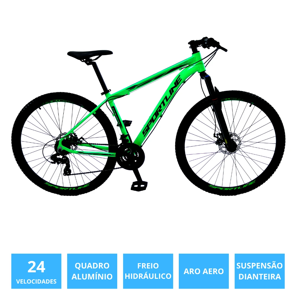 Bicicleta 29 câmbio importado 24v freio hidráulico st4 verde/preto 19