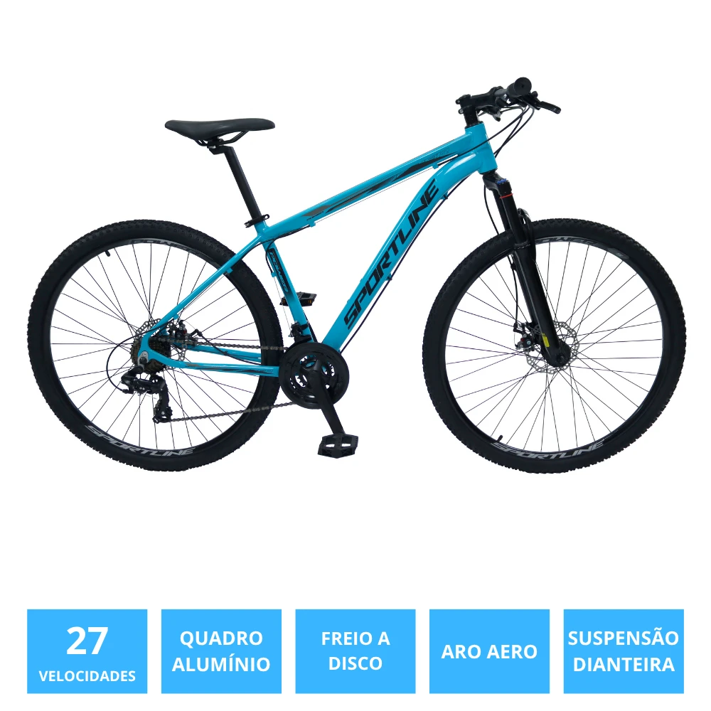 Bicicleta 29 câmbio importado 27v freio disco st7 azul/preto 17
