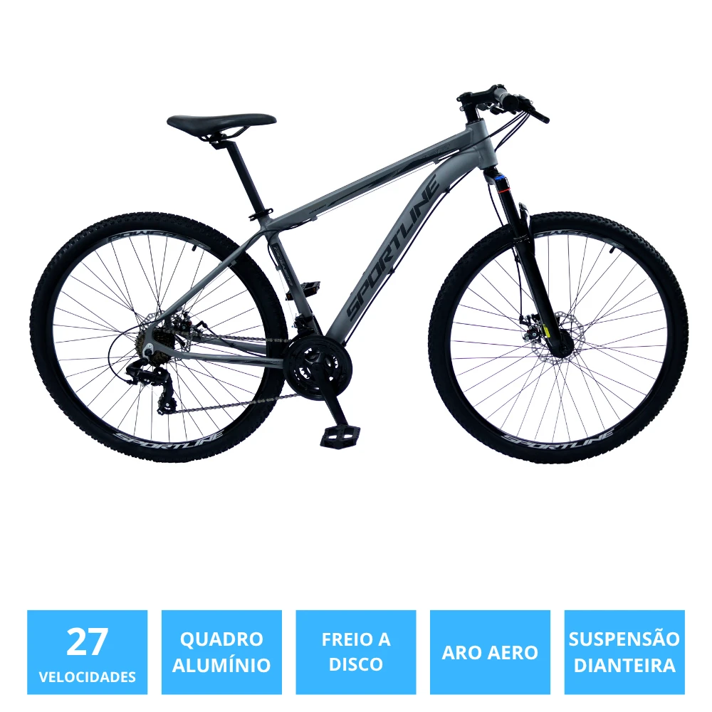 Bicicleta 29 câmbio importado 27v freio disco st7 grafite/preto 19