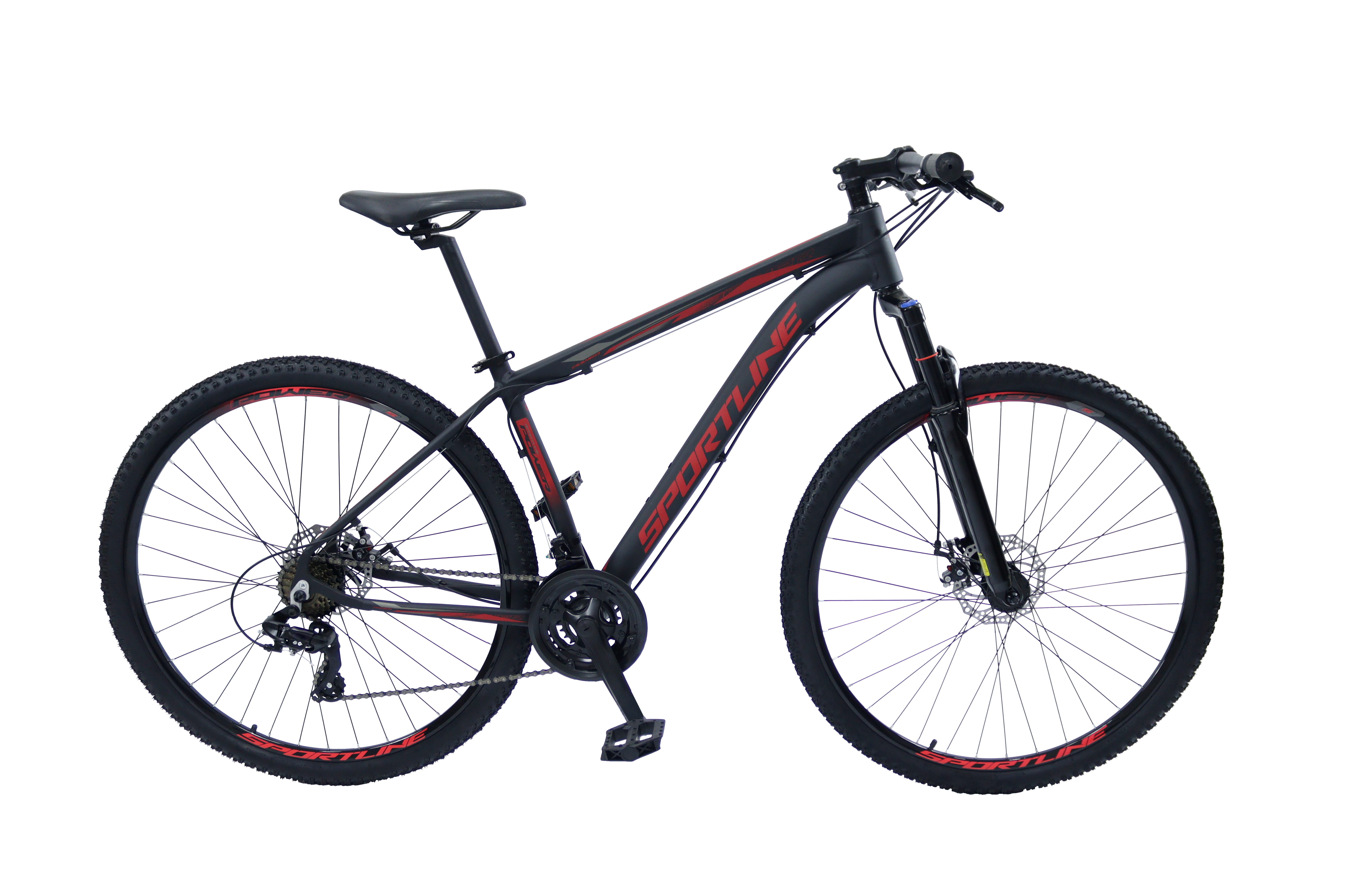 Bicicleta 29 câmbio importado 27v freio disco st7 preto/vermelho 17