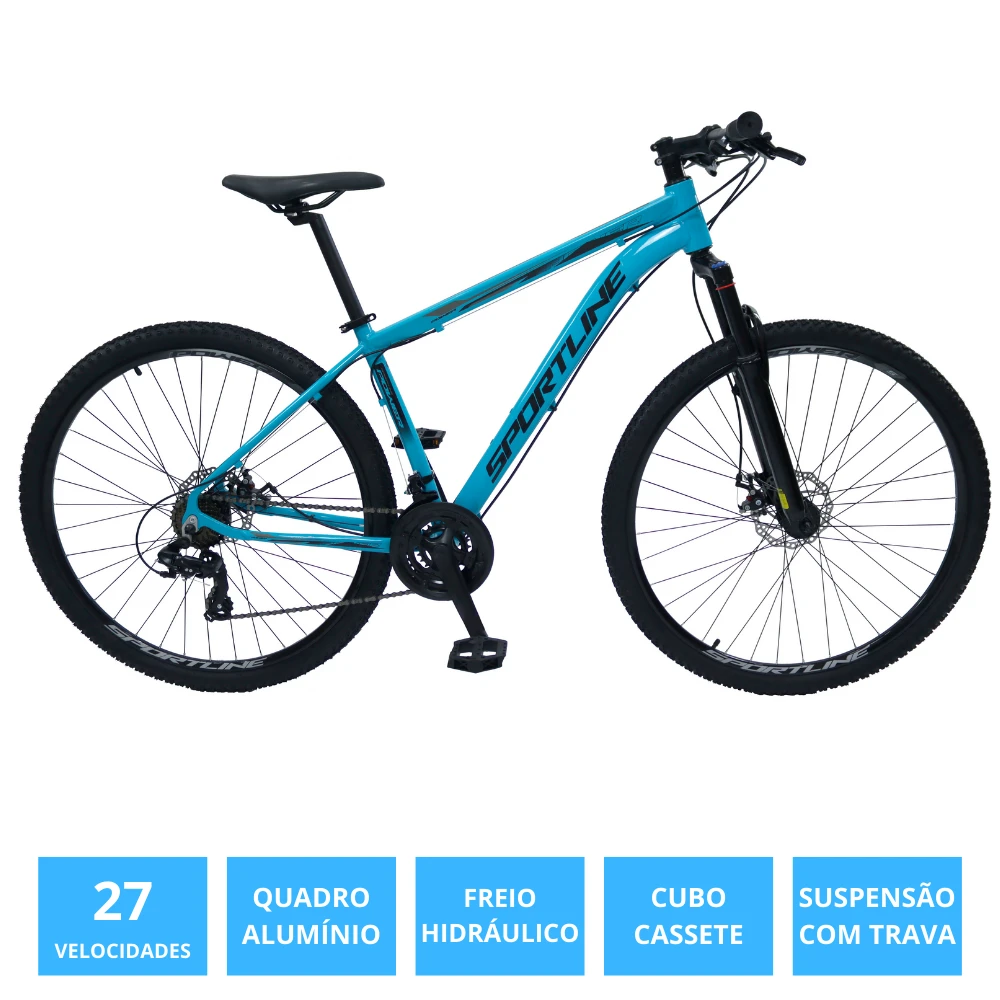 Bicicleta 29 importado 27v freio hidr. c/ trava cassete st11 azul/preto 17
