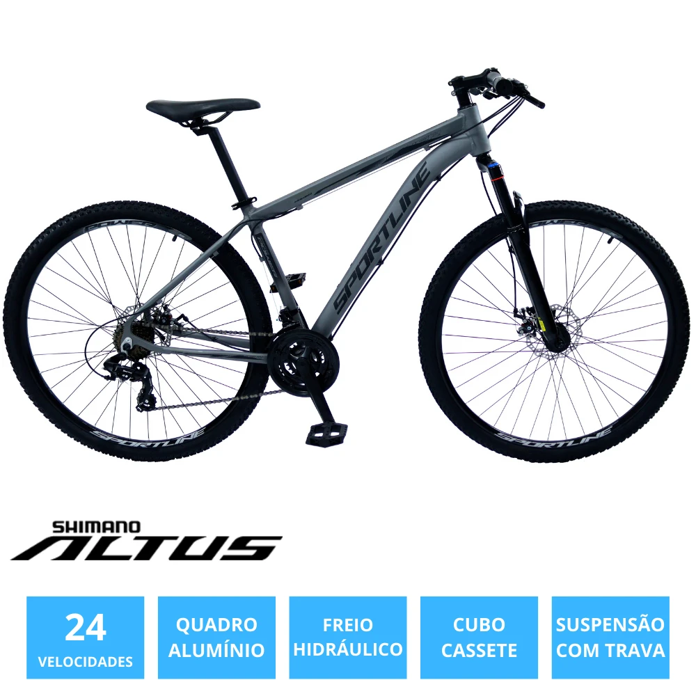 Bicicleta 29 shimano altus 24v freio hidráulico c/ trava st5 grafite/preto 19
