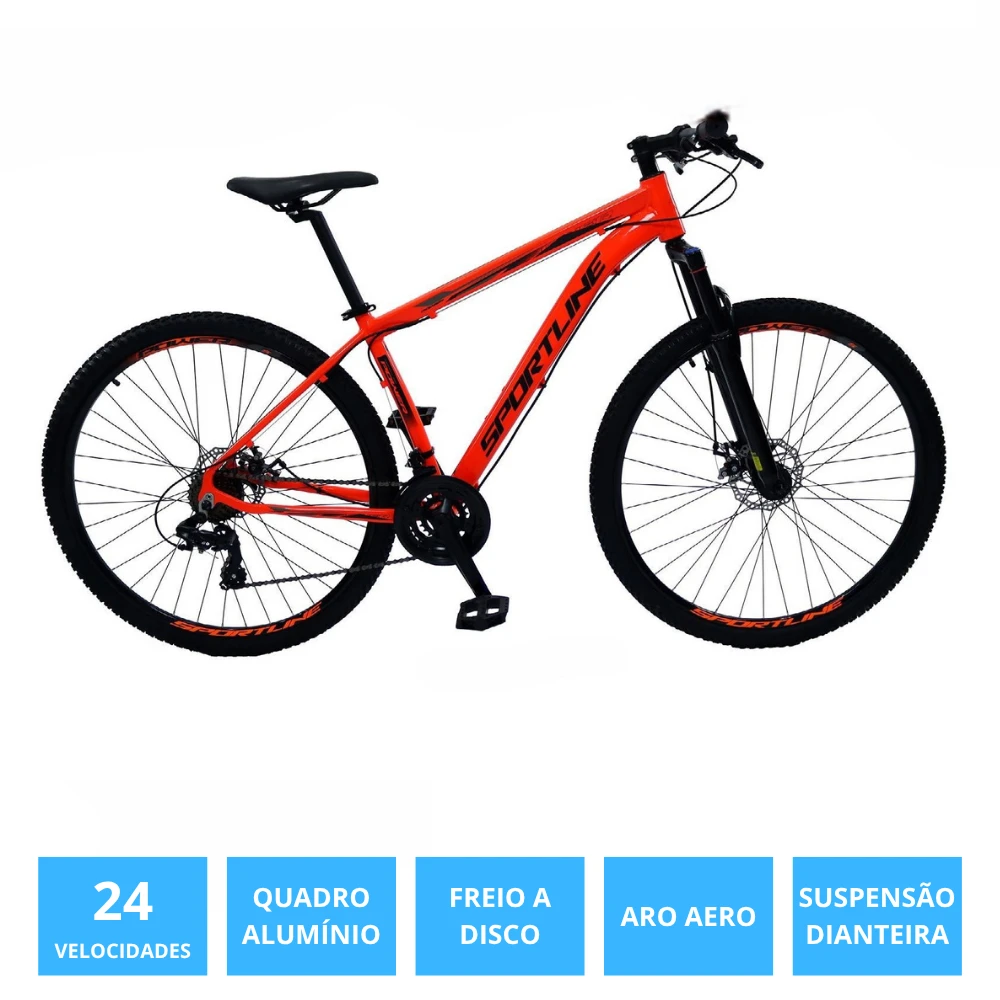 Bicicleta 29 câmbio importado 24v freio a disco st2 laranja/preto 17