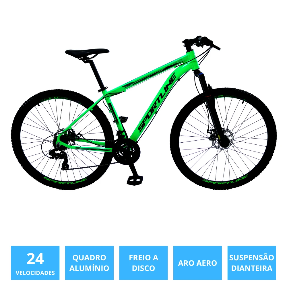 Bicicleta 29 câmbio importado 24v freio a disco st2 verde/preto 17