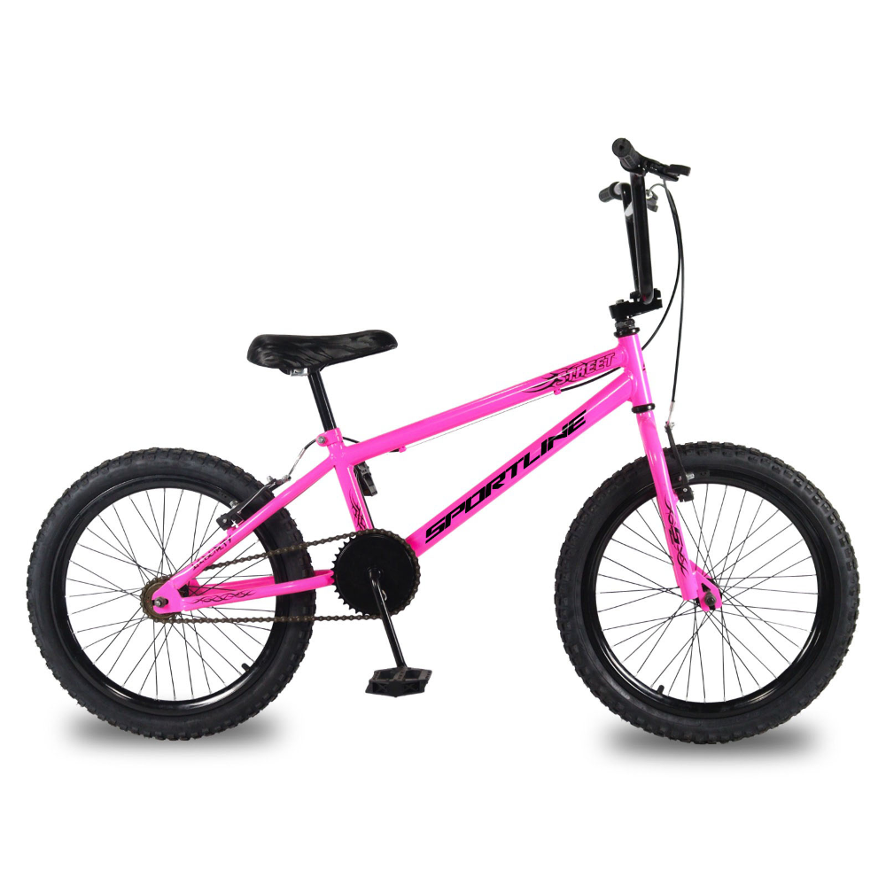 Bicicleta aro 20  bmx cross v-brake st16 rosa/preto