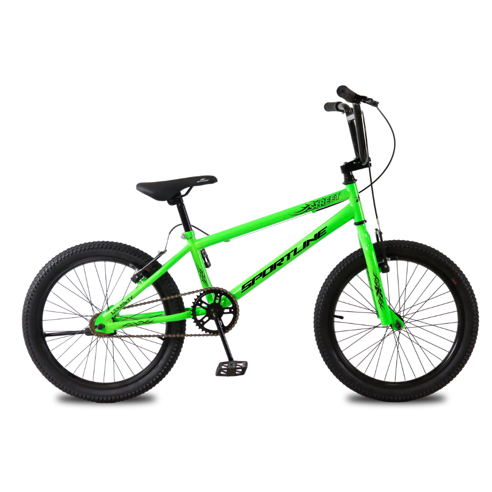 Bicicleta aro 20  bmx cross v-brake st16 verde/preto