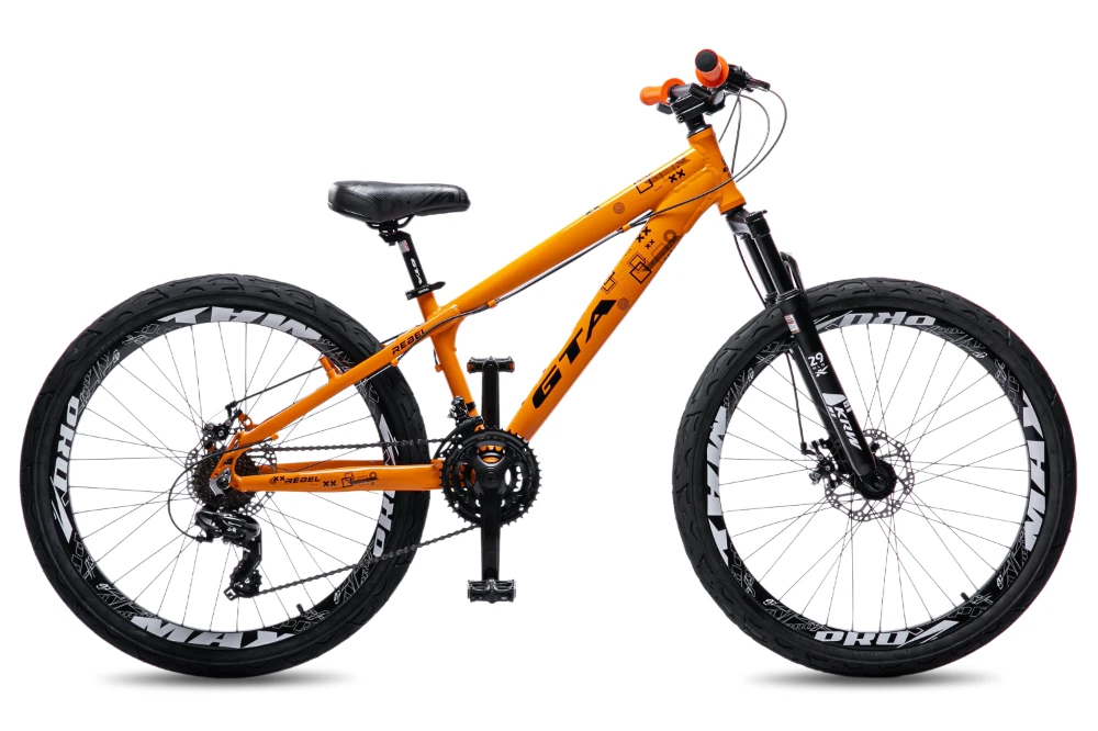 Bicicleta freeride aro 26 freio a disco 24v st17 laranja/preto
