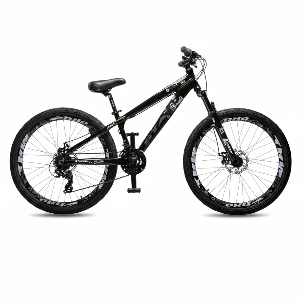 Bicicleta freeride aro 26 freio a disco 24v st17 preto/branco