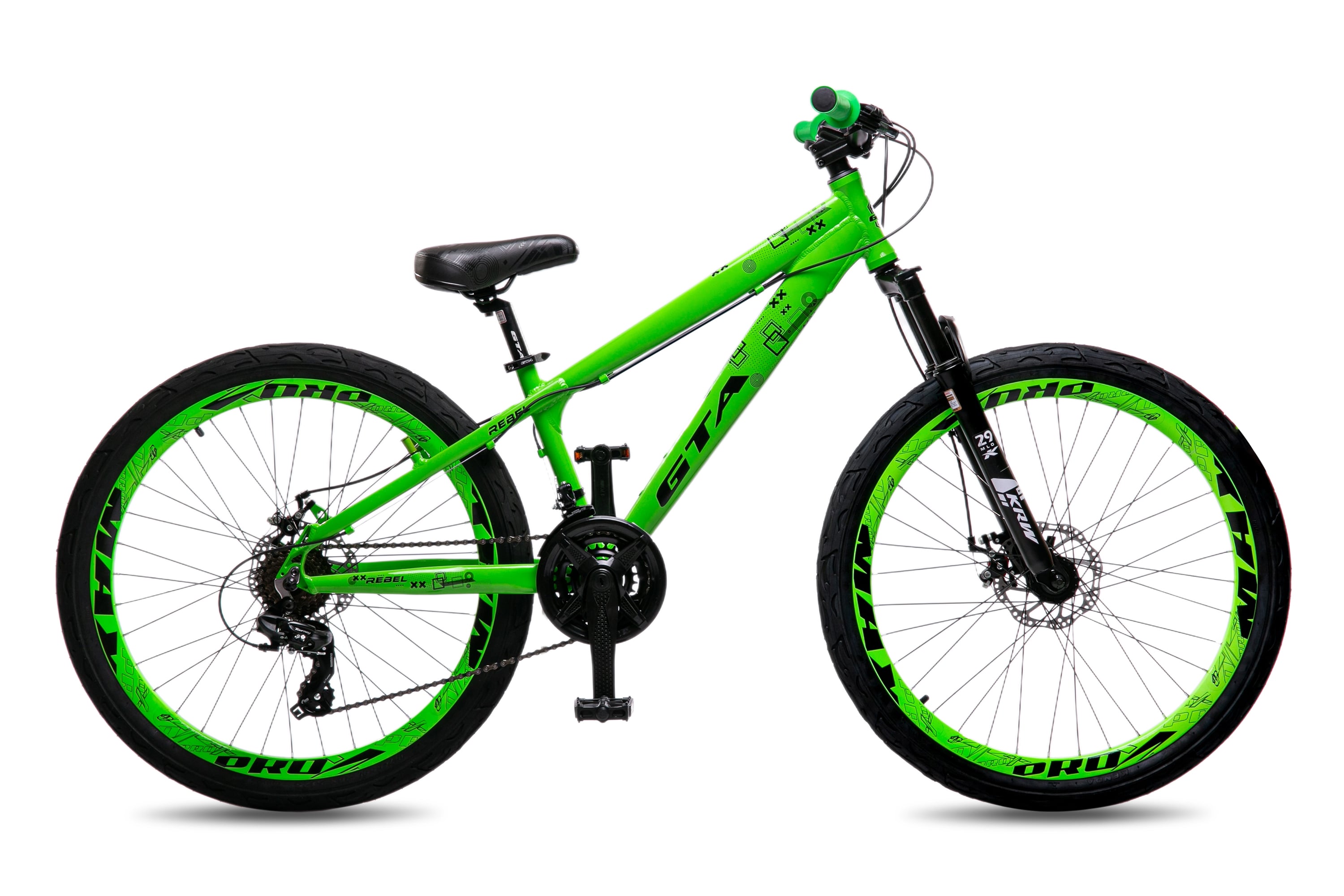 Bicicleta freeride aro 26 freio a disco 24v st17 verde/preto