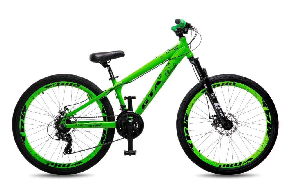 Bicicleta freeride aro 26 freio a disco 24v st17 verde/preto