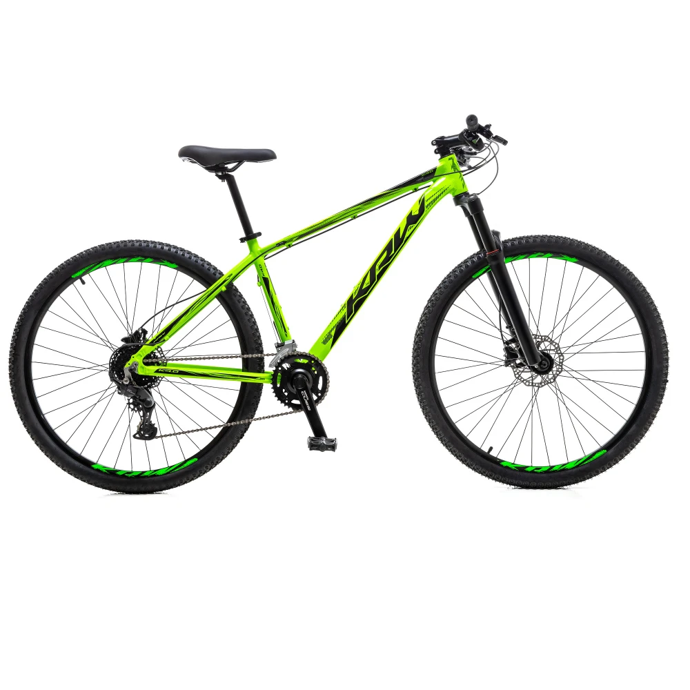 Bicicleta 29 alumínio shimano cues 18v freio hidr. trava guidão w18 verde/preto 17