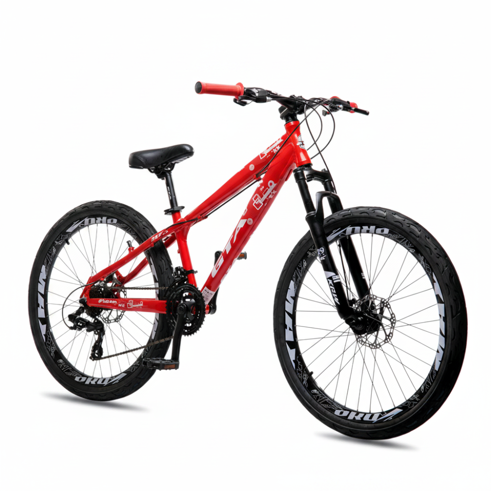 Bicicleta freeride aro 26 freio a disco 24v st17 vermelho/branco