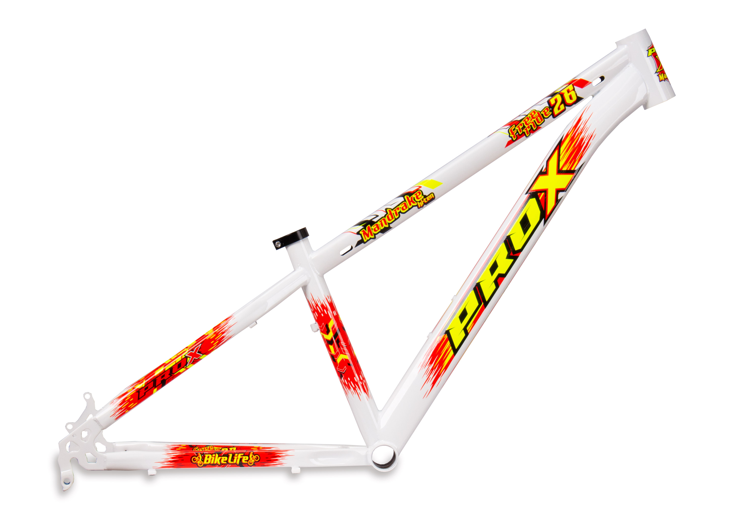 Quadro 26 freeride wheeling pro-x mandrake pump track grau cor branco
