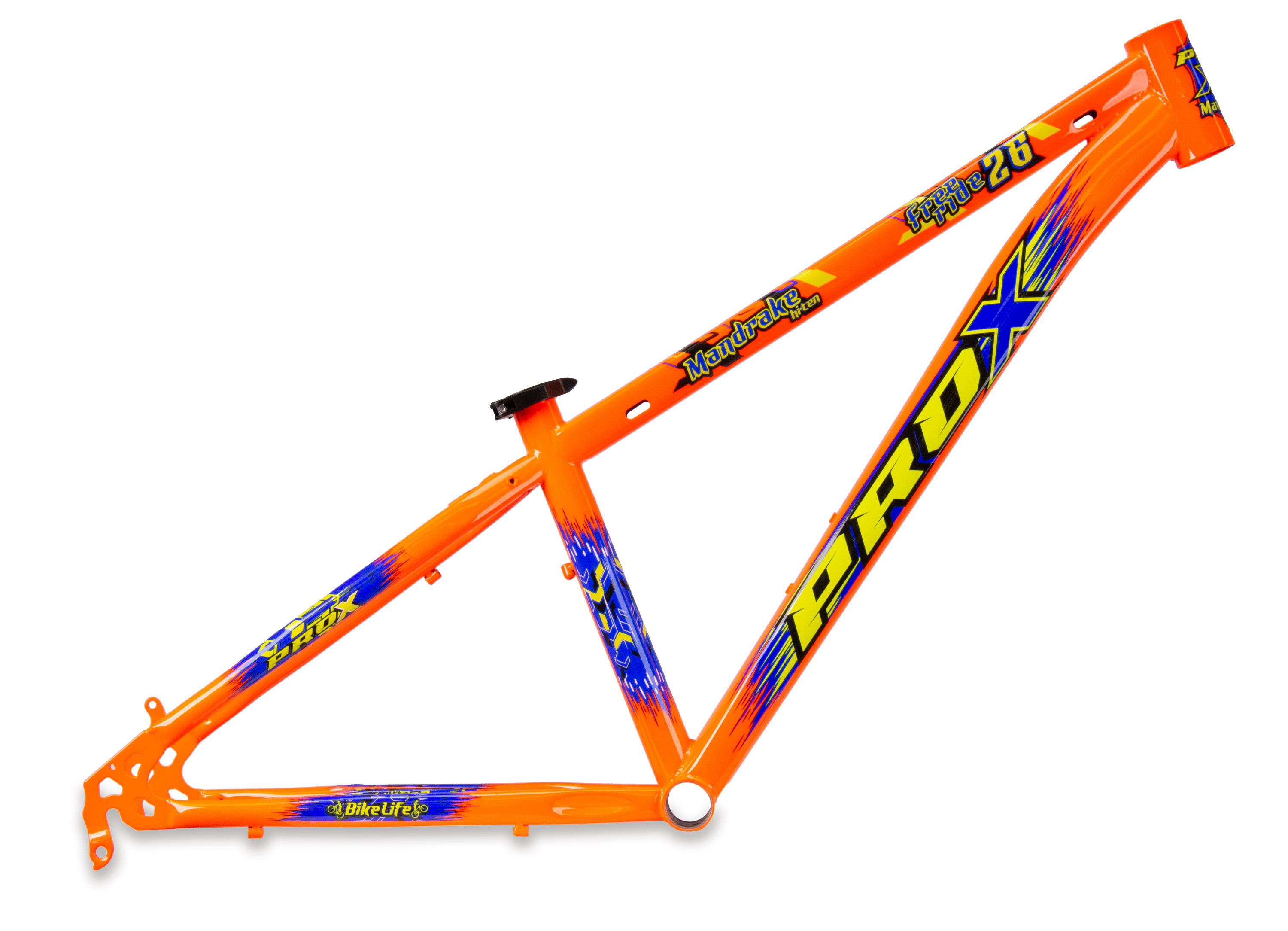 Quadro 26 freeride wheeling pro-x mandrake pump track grau cor laranja