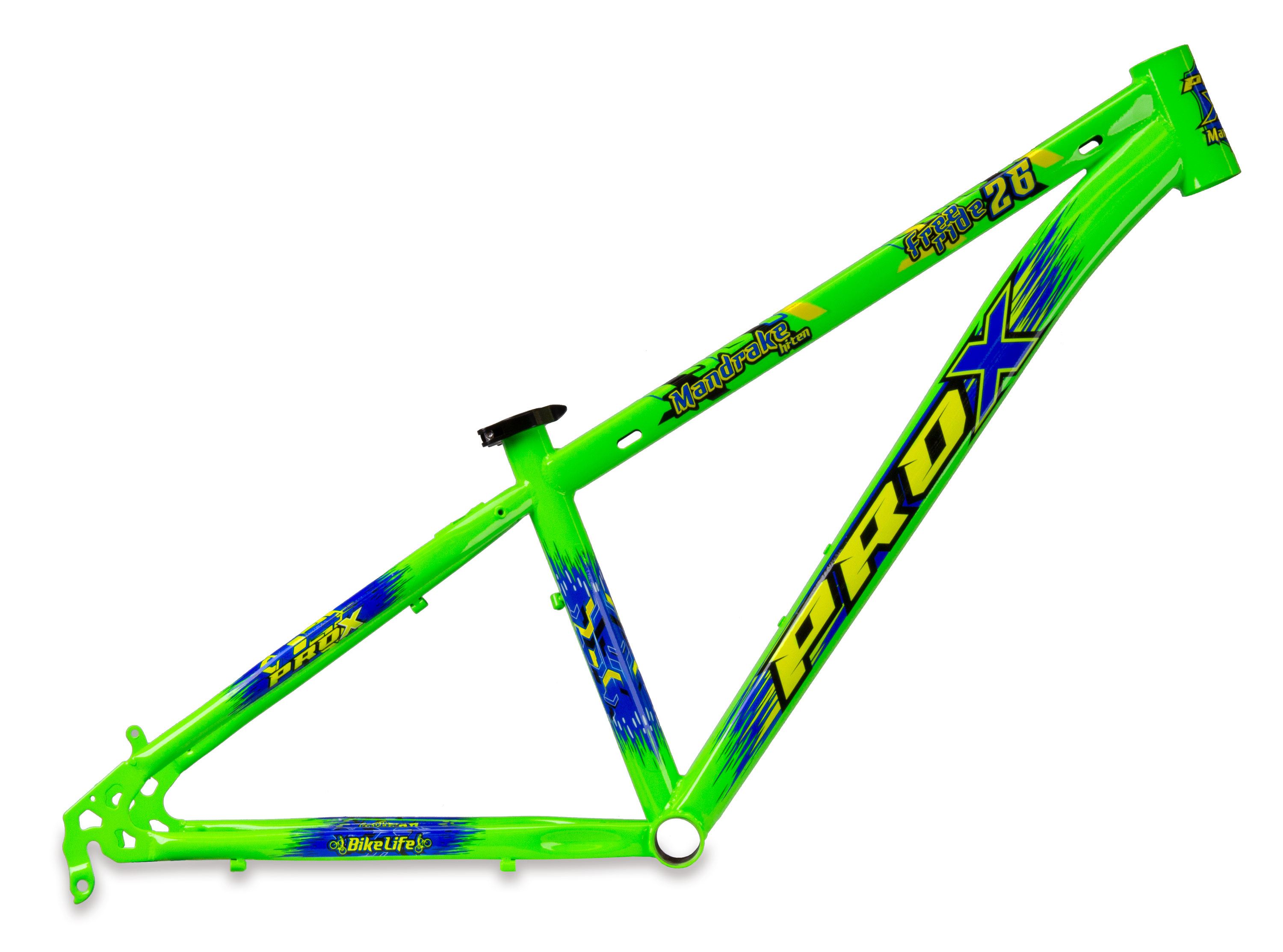Quadro 26 freeride wheeling pro-x mandrake pump track grau cor verde